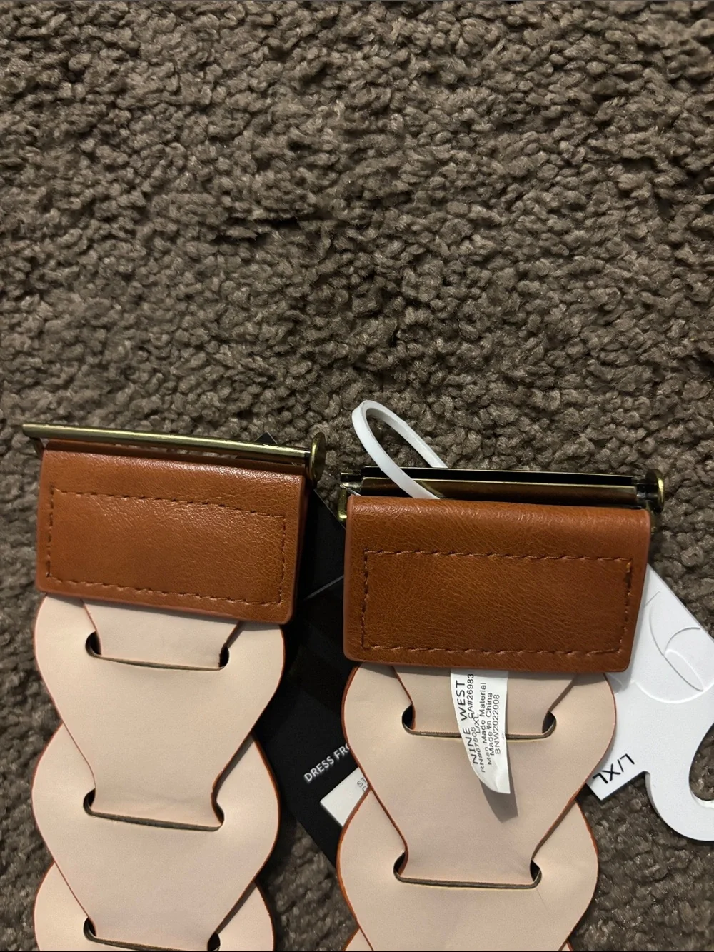 Nine West Tan Braided Stretch Belt